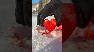 Have you EVER seen a PERFECT RED SNOWBALL HEART like THIS?!? #shorts