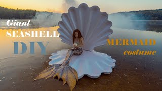 DIY Giant SEASHELL and MERMAID Costume for photoshoot