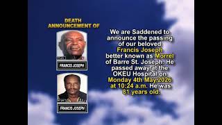 Francis Joseph ~ Short Obituary