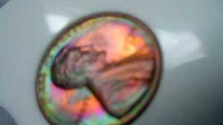 rainbow coin cent lincoln 20% 80% toned monster colors