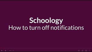Schoology Notification Settings