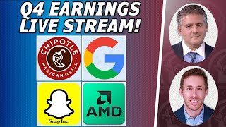 LIVE Q4 Earnings Reaction: Google $GOOGL Stock | $AMD | $CMG [Charts, Bookmap \u0026 Conference Calls]