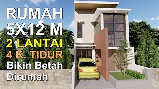 Desain Rumah 4 5x11 5 Meter 2 Lantai 3 Kamar Carport