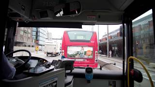 Sweden, Stockholm, ride with bus No 471 from Londonviadukten to Slussen