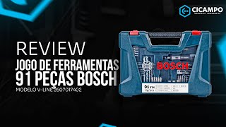 Domine Qualquer Projeto: Jogo de Ferramentas Bosch V-LINE 2607017402 com 91 Peças!