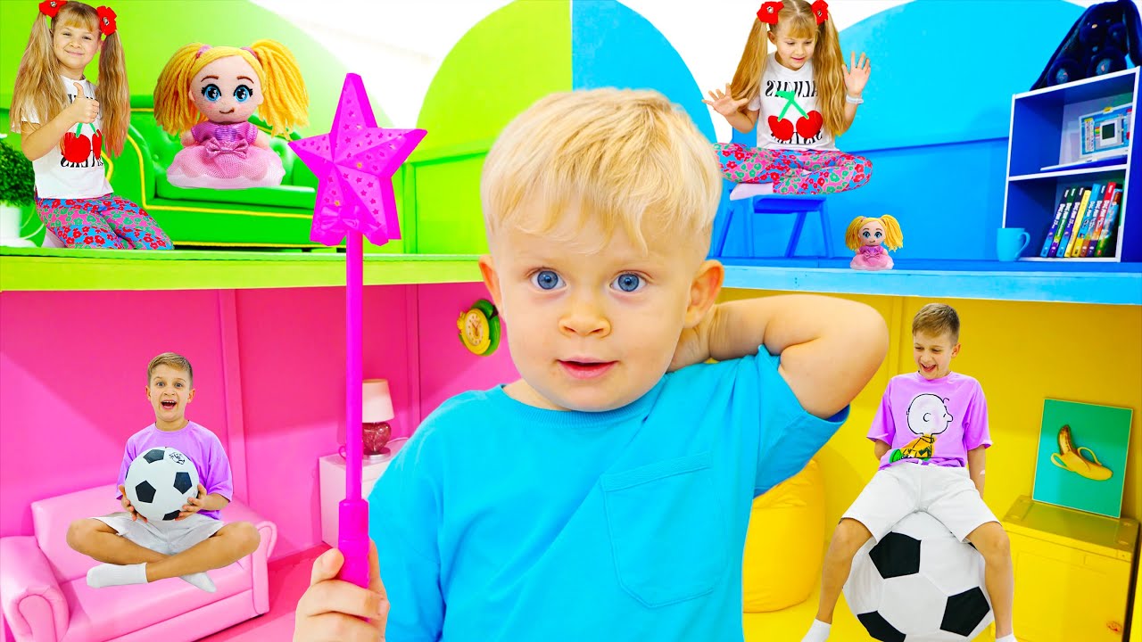 Diana And Roma Magic Colored Playhouse Challenge - YouTube