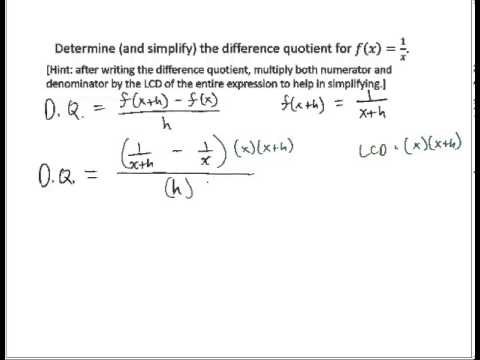 Determine Difference Quotient Rational Determine Difference Quotient Rational