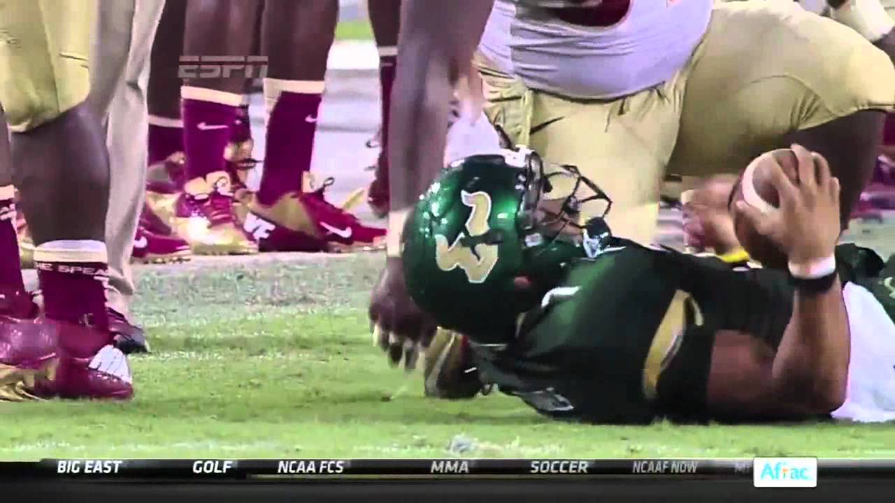 BJ Daniels Gets Wrecked By The Demonte Mcallister | FSU Vs USF - YouTube