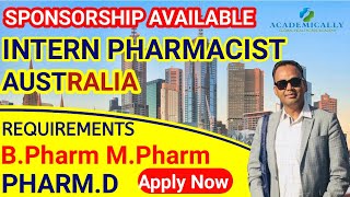 Intern Pharmacy Sponsorship in Australia || Intern Pharmacist Australia | Pharmacy Jobs in Australia