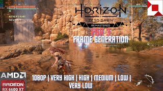 Horizon Zero Dawn Remastered on RX 6600 XT 8gb | 1080p | FSR 3 | Frame Generation | #gaming