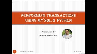 ACID Properties & Transaction Management using My SQL & Python