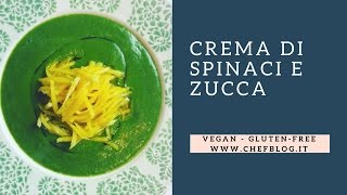 Crema di spinaci e zucca con daikon marinato