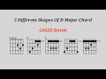 5 Different Shapes Of D Major Chord | CAGED System | Guitar Chords | Guitar Lesson |