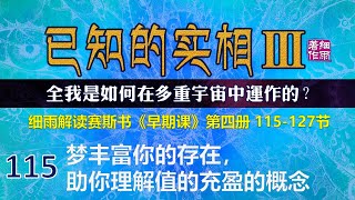 Y3-4-115.2《已知的实相III》第四册（115-127） 梦丰富你的存在，助你理解值的充盈的概念 细雨解读赛斯书《早期课》全我是如何在多重宇宙中运作的 五竹译本