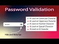 JavaScript Tutorial for Beginners | Password Validation Check in JavaScript