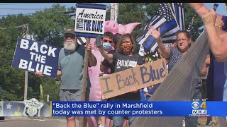 Back The Blue Rally Met By Counter-Protesters In Marshfield