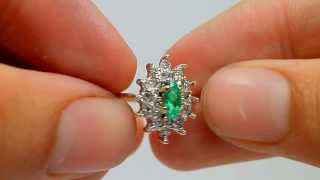 0.71tcw Tempting Colombian Emerald \u0026 Diamond Cocktail Ring 10k