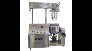 100L Hydraulic lifting bottom homogenizer vacuum emulsifier-SIPUXIN Machinery