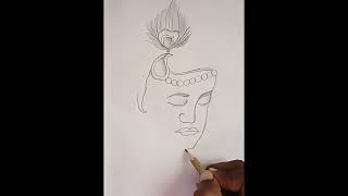 easy line art bal krishna,krishna thakur drawing,how to draw bal gopal,how to draw lord krishna