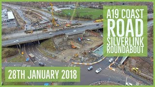 A19 Silverlink Coast Road Roundabout Development Update - 28th January 2018 - 4K Drone Footage