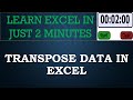 The Excel TRANSPOSE Function #excel #exceltranspose