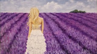 Woman in Lavender Field Acrylic Painting LIVE Tutorial