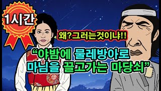 조선시대야담.머슴이 옷을벗고 떡을치는것을 본과부마님의구멍 너무좋아하며.1시간몰아보기[야담/민담/전설/설화/옛날이야기]