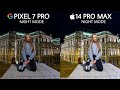 Google Pixel 7 Pro vs iPhone 14 Pro Max NIGHT MODE Camera Test