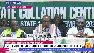 Breaking News: INEC Declares APC's Usman Ododo Winner Of Kogi Governorship Election