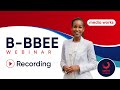 Optimi Workplace Training and B-BBEE Webinar