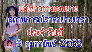 แจ้งข่าวชาวสวนยาง!ราคายางพาราประจำวันที่ 3 กุมภาพันธ์ 2568