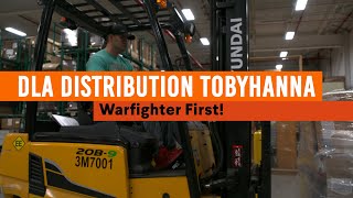 DLA Distribution Tobyhanna, Warfighter First (emblem, open caption)