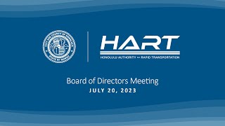 HART Board of Directors Meeting  |  July 20, 2023