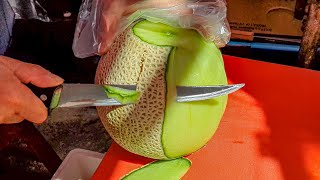 깔끔한 메론 자르기, 50년 과일 자르기 달인 l Amazing Melon Cutting Skills - Korean Street Food l 서울 길거리음식