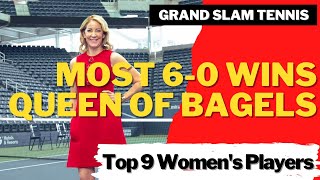 MOST BAGELS 6-0 WINS in GRAND SLAM | Women's Tennis | Steffi Graf, Martina Navratilova, Chris Evert?