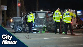 Police chase stolen truck through Edmonton, resulting in one arrest and multiple injuries