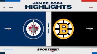 NHL Highlights | Jets vs. Bruins - January 22, 2024
