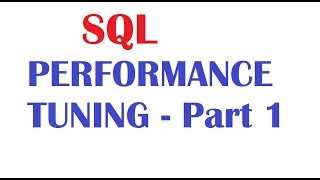 Oracle SQL Performance Tuning  1