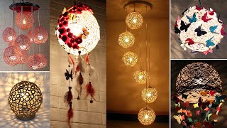 10 Jute craft Lamp with Balloon | Home decorating ideas handmade