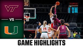 Virginia Tech vs. Miami Game Highlights | 2024-25 ACC Women's Basketball