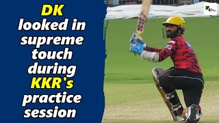 Dinesh Karthik looked in supreme touch during KKR's practice session at Eden Gardens