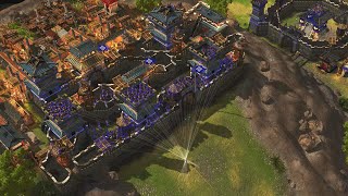 Stronghold Warlords - 1v1v1 MASSIVE DEFENCES