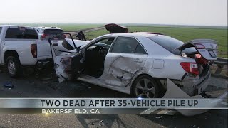 Two dead after 35-vehicle pile up crash in California