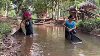 Karbi Women Fishing With Bamboo Jakoi | Garbhanga Reserve Forest | Fishing Video