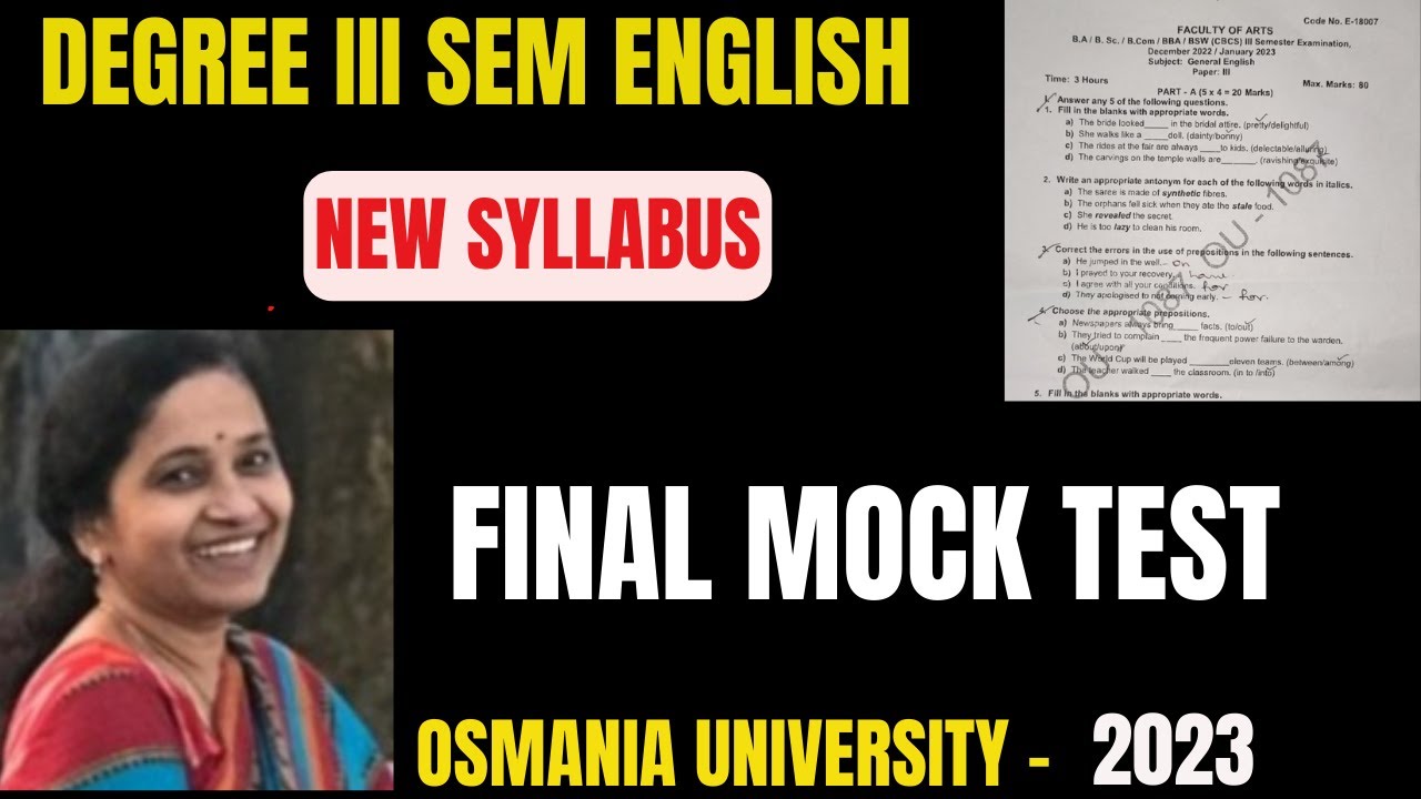 How To Solve Degree (NEW) III Semester English Model Question Paper ...