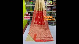 Bishnupuri Katan Silk Half \u0026Half Bi-Colour Saree