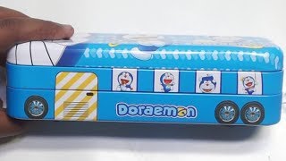 Doremon Pull Pencil Box Bus Cum