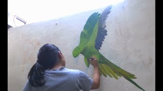 Make Easy Wall Art || Wall Painting || Distemper Painting || Bird Wall Art || Artistic Strokes