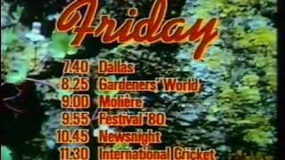 BBC2 News clip and Friday night shows (VHS Capture)