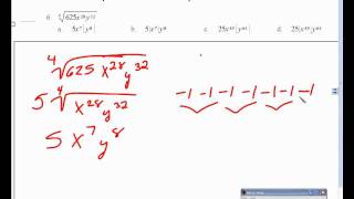 simplify radical expressons using absolute value bars.avi